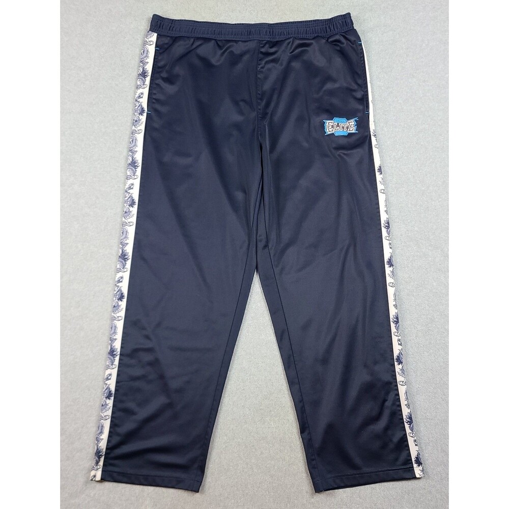 Vtg MMA Elite Sweatpants Men's XL Navy Blue Dragon Stripe Warm-Up Lounge Gym 31"
